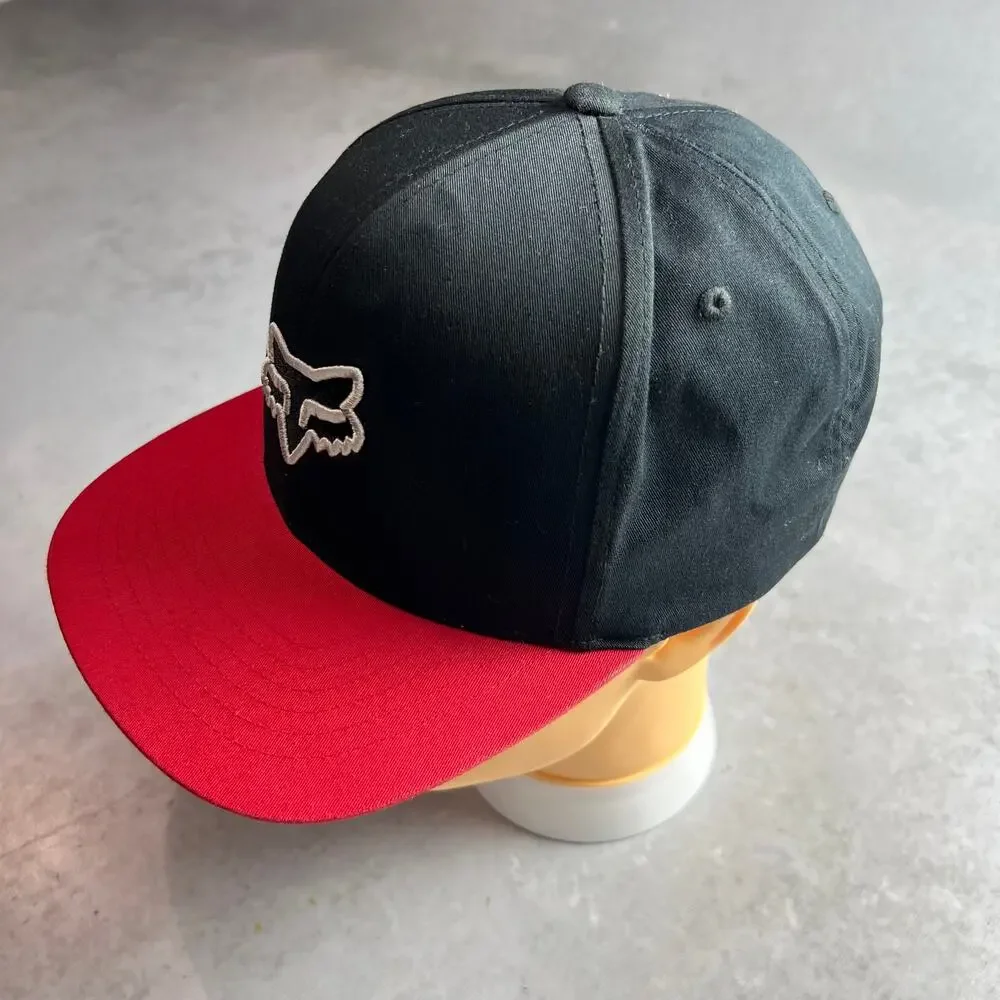 Fox Racing Head Snapback Hat Black & Red One Size Adjustable